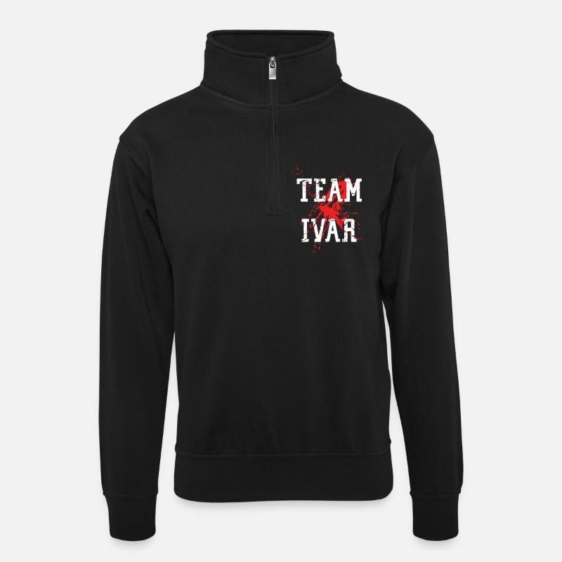 inverted team ivar - Unisex sweater with zip collar - black