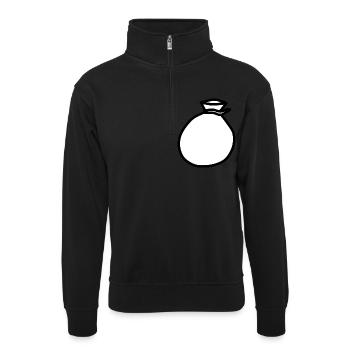 backpack suitcase backpack bag briefcase36 - Unisex sweater with zip collar - black - Front
