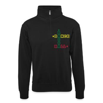 ragga dance hall - Sweat col montant zippé unisexe - noir - Devant