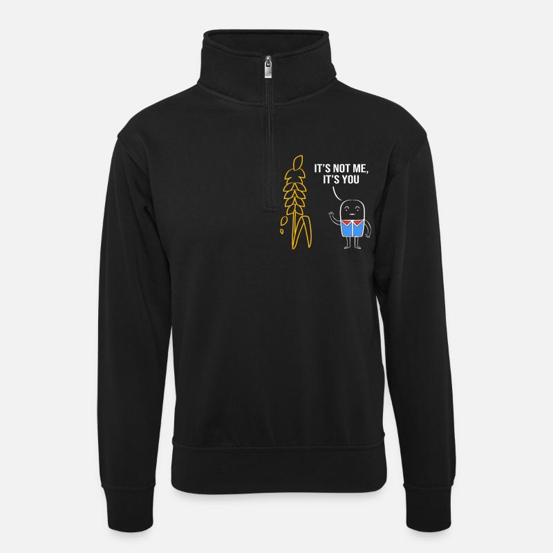 Glutenfrei Zöliakie - Unisex Pullover mit Zip-Kragen - Schwarz