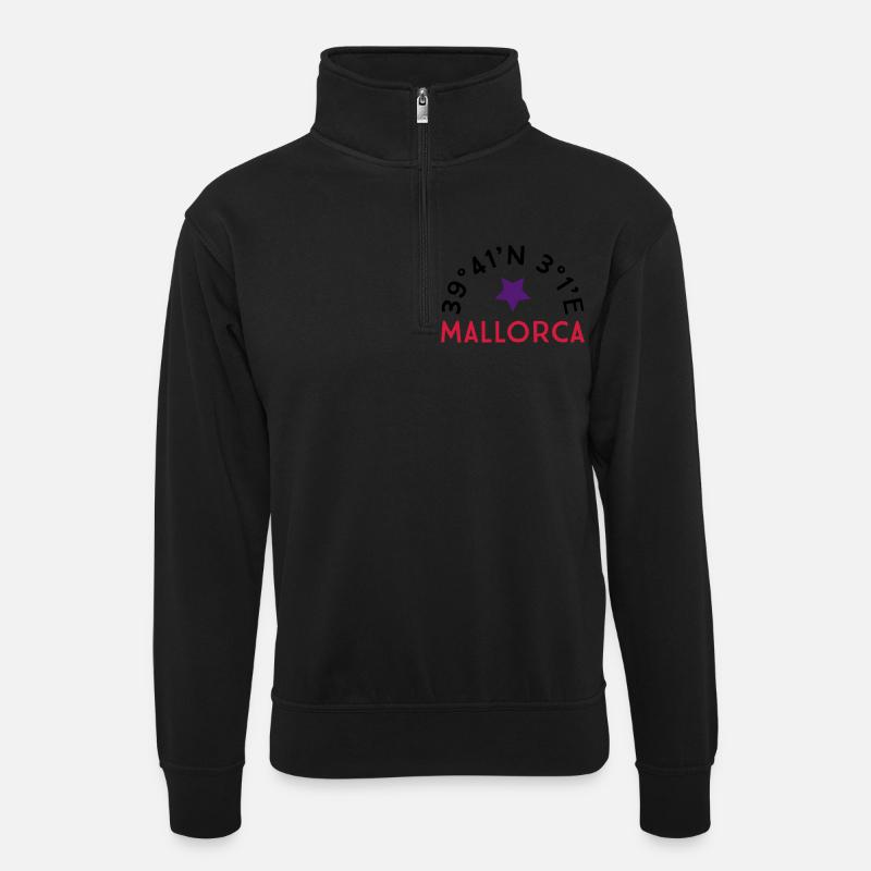 Mallorca - Unisex-sweatshirt med zipkrave - sort