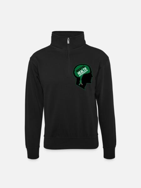 Mental health - Unisex sweater with zip collar - black