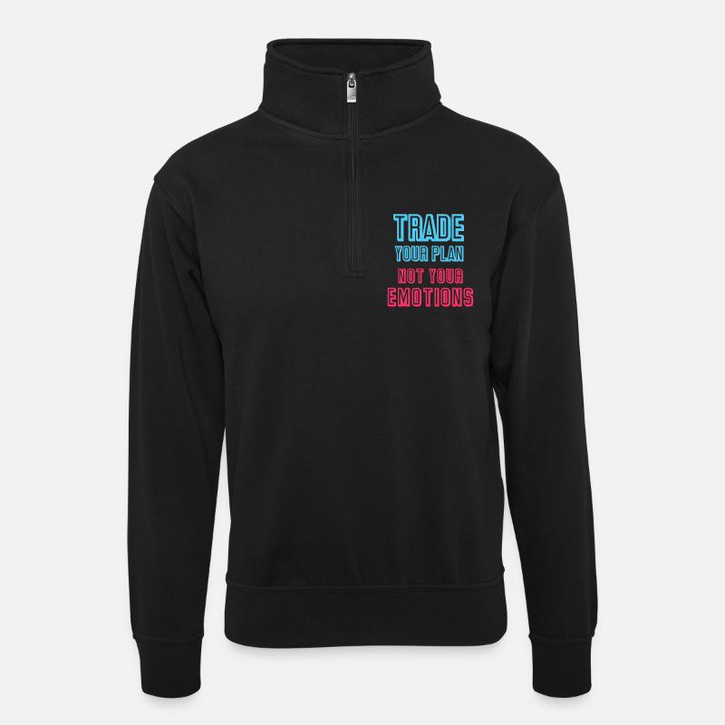 Échangez votre plan - Sweat col montant zippé unisexe - noir
