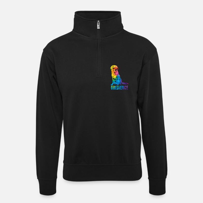 T-Shirt Retriever Obedience - Unisex sweater with zip collar - black