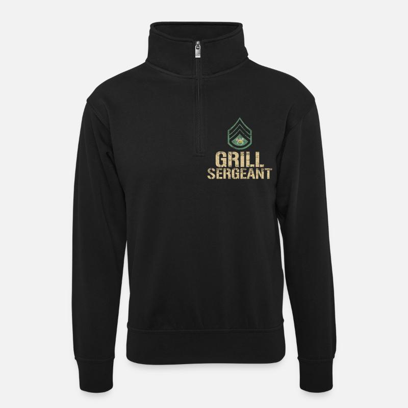 Funny Grill Sergeant Grill Barbecue - Sweat col montant zippé unisexe - noir
