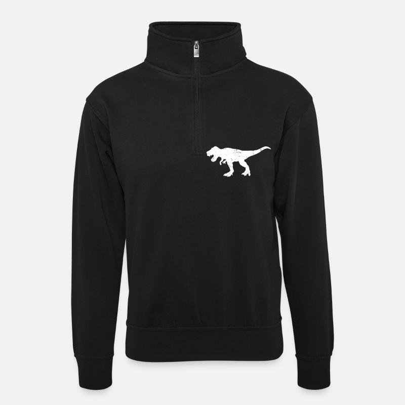 T-Rex - Unisex sweater with zip collar - black