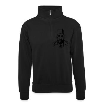 Osmanli Abduellhamid han - Unisex sweater with zip collar - black - Front
