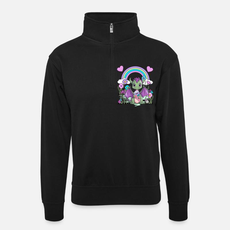 Dragon - Sweat col montant zippé unisexe - noir