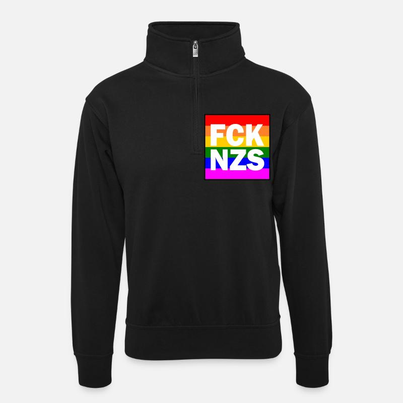 Fck nzs - Sweat col montant zippé unisexe - noir