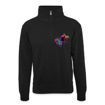 Sound Splash - Unisex Pullover mit Zip-Kragen - Schwarz - Vorne