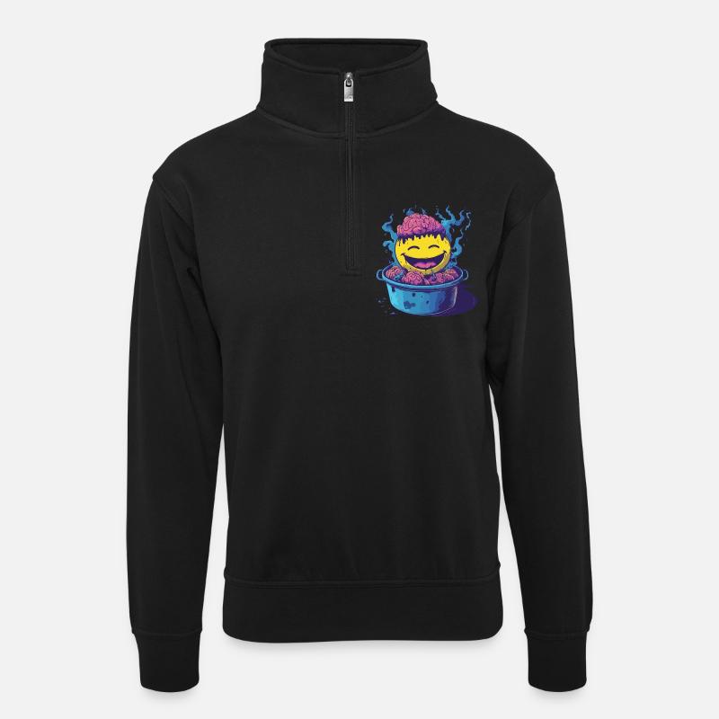Brain soup - Unisex sweater with zip collar - black