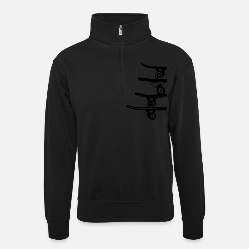 boards collection - Sweat col montant zippé unisexe - noir