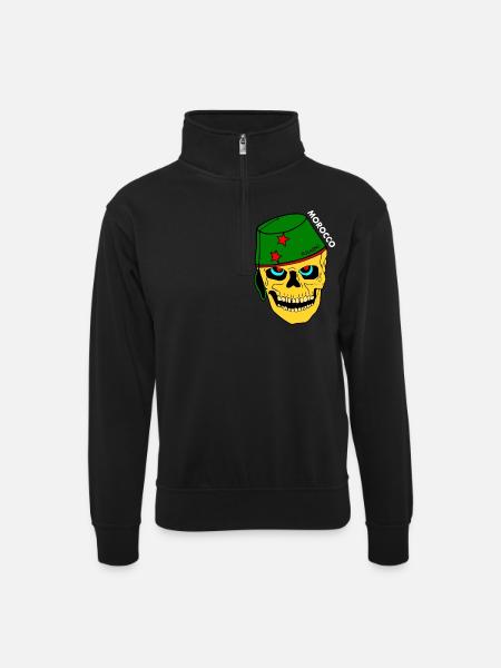 Morocco - Unisex sweater with zip collar - black