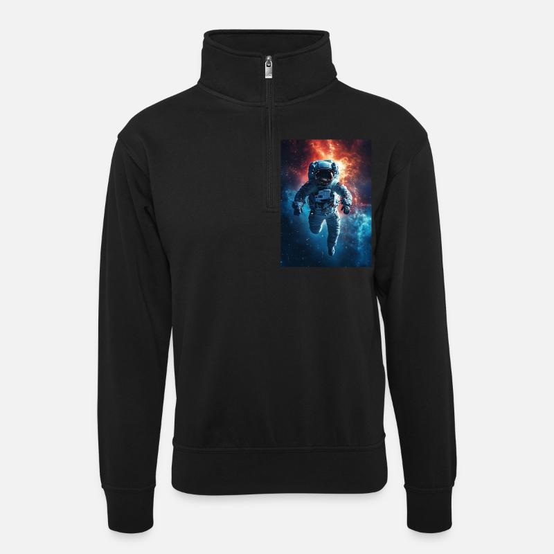 Astronaute 6 - Sweat col montant zippé unisexe - noir