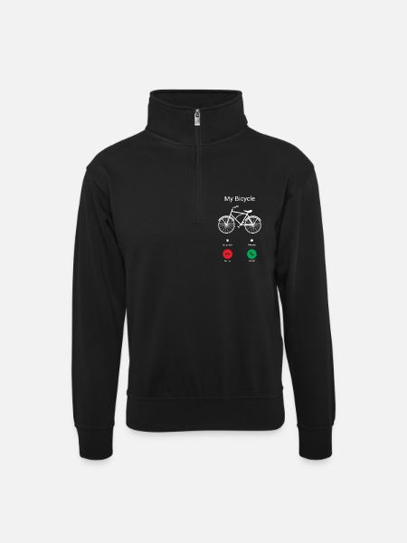 Mon vélo obtient ! - Sweat col montant zippé unisexe - noir