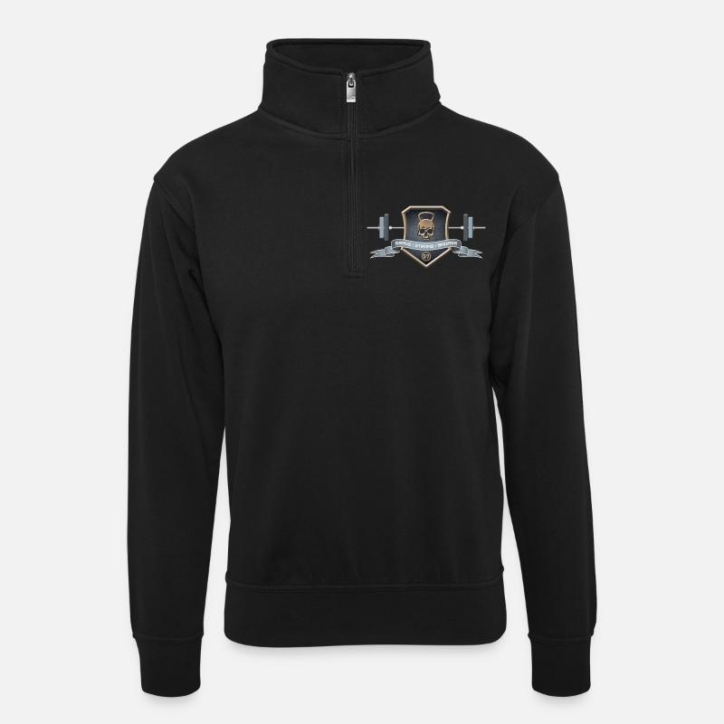 Logo Brave Strong Badass - Sweat col montant zippé unisexe - noir