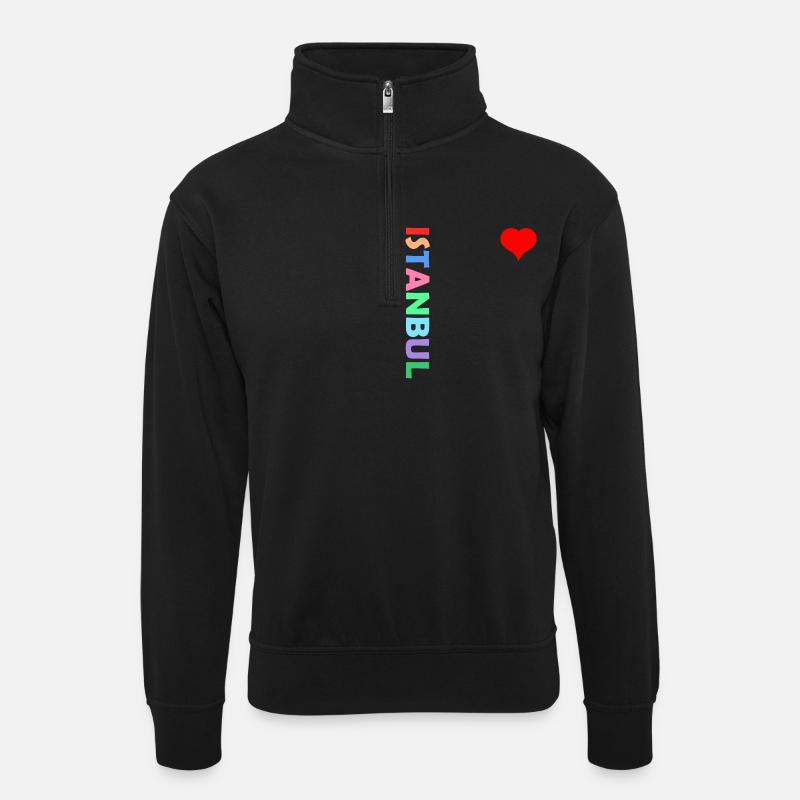 Istanbul - Sweat col montant zippé unisexe - noir