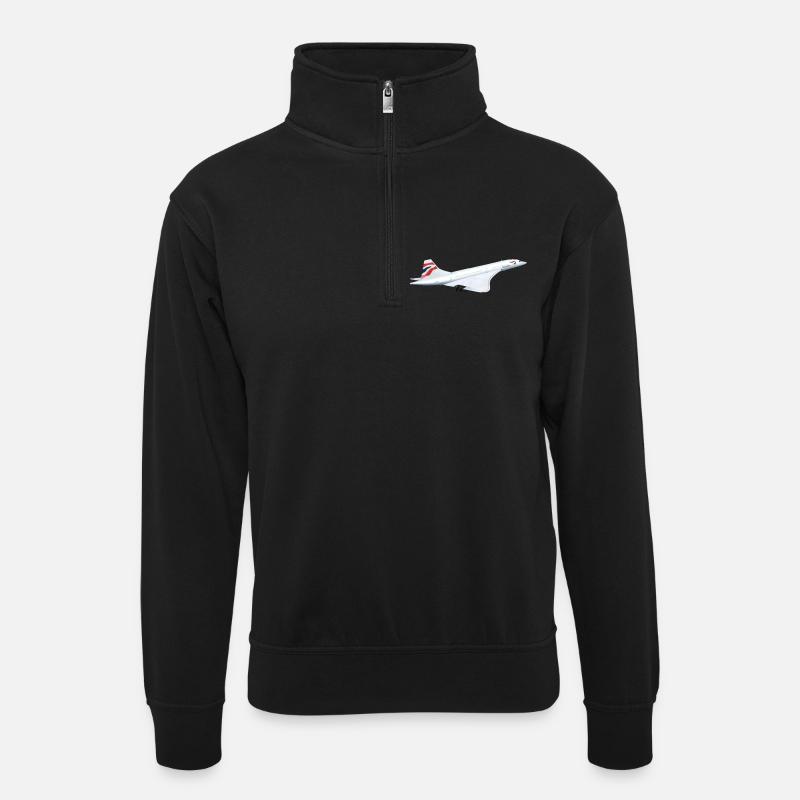 Concorde - Unisex sweater with zip collar - black