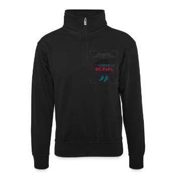Fête des pères - Sweat col montant zippé unisexe - noir - Devant