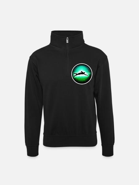 Swimming - Swimmers - Unisex sweater with zip collar - black