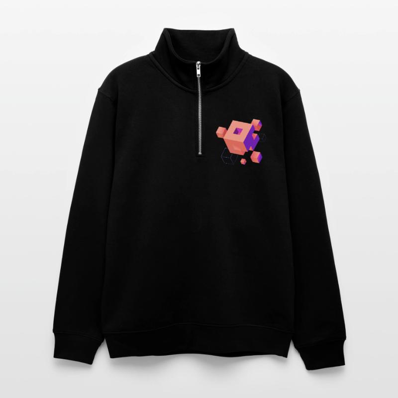 Cube Escher Space Nerd 3D AI Geek Cool PC Techie Sweat col montant zippé unisexe