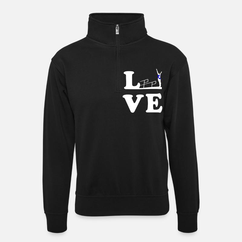 Diving Diving Diving LOVE - Unisex sweater with zip collar - black