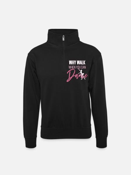 Ballerina - Unisex sweater with zip collar - black