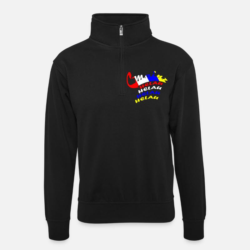 Conception du carnaval de Helau - Sweat col montant zippé unisexe - noir