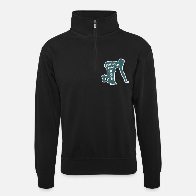 Motivation du coureur - Sweat col montant zippé unisexe - noir