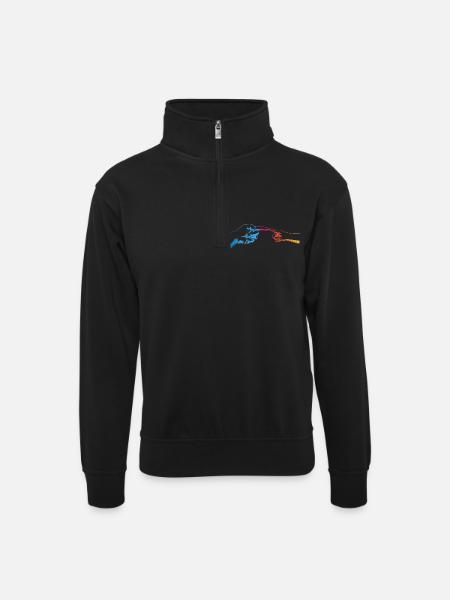 père et fille - Sweat col montant zippé unisexe - noir