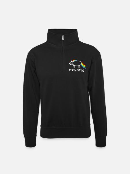 Death Metal Enhjørning Musik - Unisex-sweatshirt med zipkrave - sort