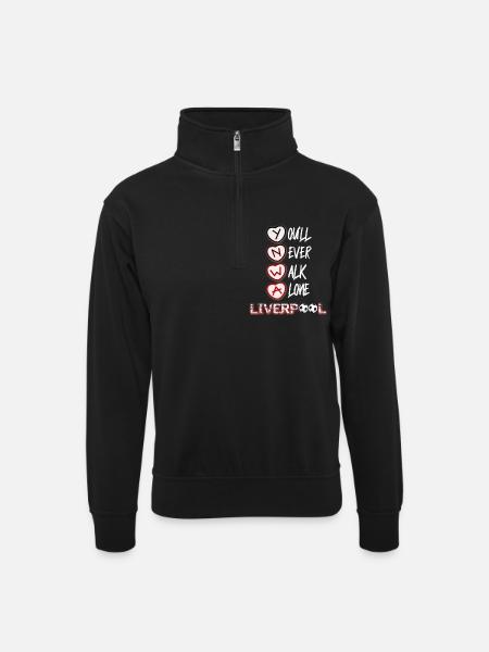 Liverpool liverpool - Unisex sweater with zip collar - black