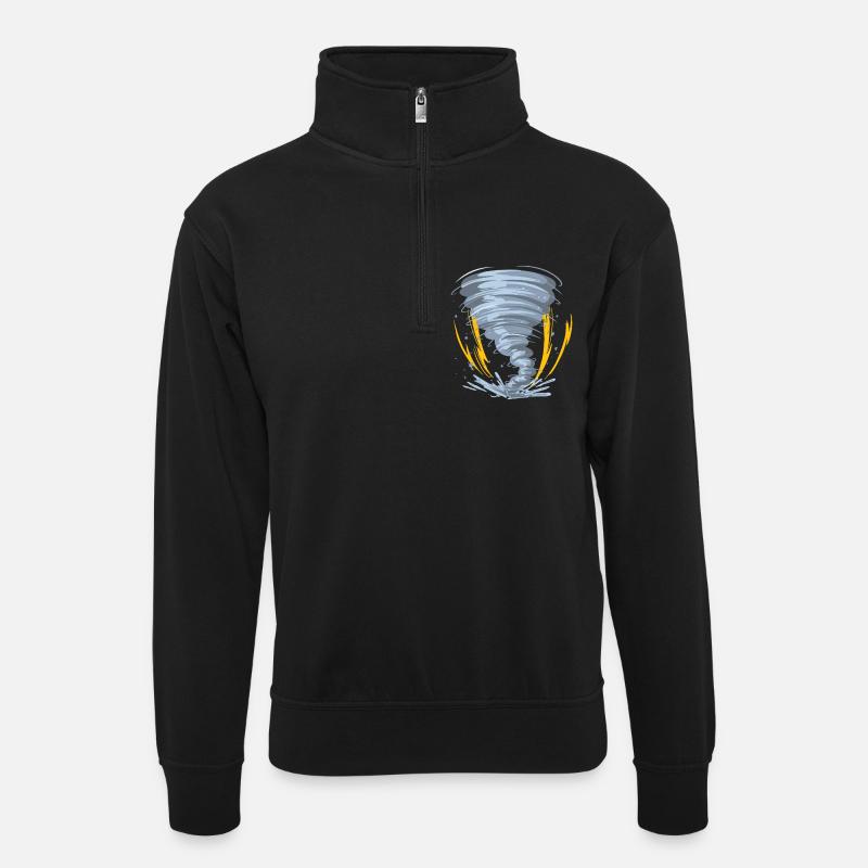 Tornade Hurricane Windsturm Idée cadeau - Sweat col montant zippé unisexe - noir