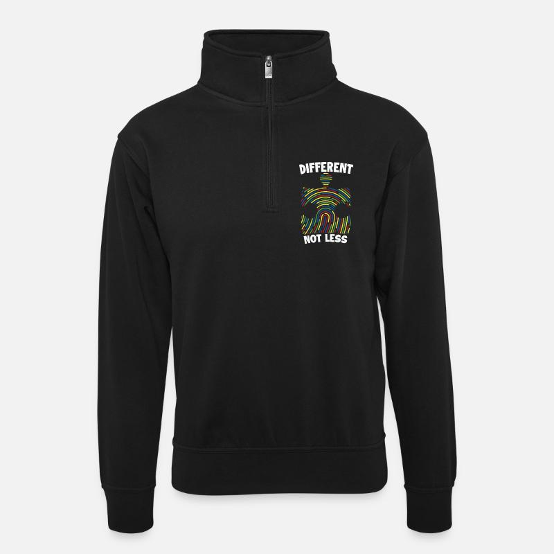 Diffirent nicht weniger Autismus Awarenss Dna - Unisex Pullover mit Zip-Kragen - Schwarz