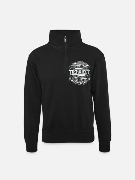 Tierarzt - Unisex Pullover mit Zip-Kragen - Schwarz