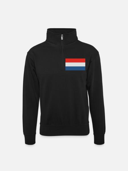 Holland - Unisex sweater with zip collar - black