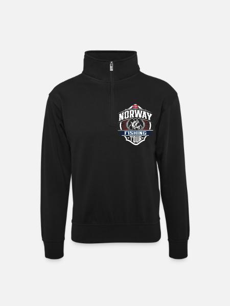 Norway Fishing Angler - Unisex sweater with zip collar - black