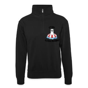 Changement climatique Protection du climat - Sweat col montant zippé unisexe - noir - Devant