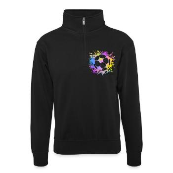 Paint Splashes Soccer Lover Graphisme Football - Sweat col montant zippé unisexe - noir - Devant