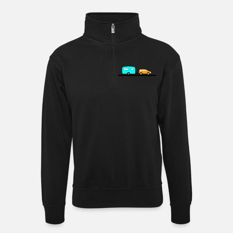Car - Unisex sweater with zip collar - black