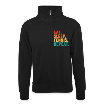 Citation de tennis Mangez dormir Tennis Répéter - Sweat col montant zippé unisexe - noir - Devant