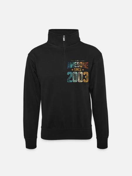 2003 Naissance Année de naissance - Sweat col montant zippé unisexe - noir