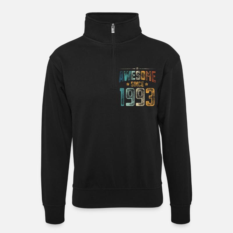 1993 Naissance Année de naissance - Sweat col montant zippé unisexe - noir