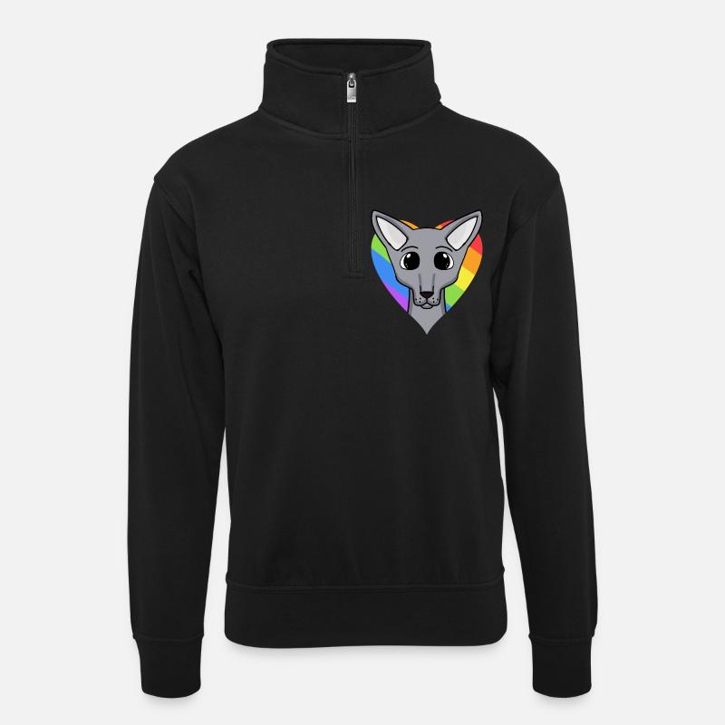 Chat LGBT Sphynx Rainbow - Sweat col montant zippé unisexe - noir