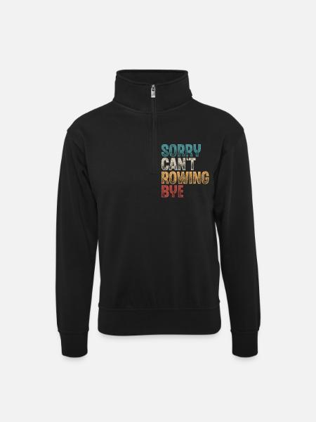 Rowing Rower Rowing Boat - Unisex sweater with zip collar - black