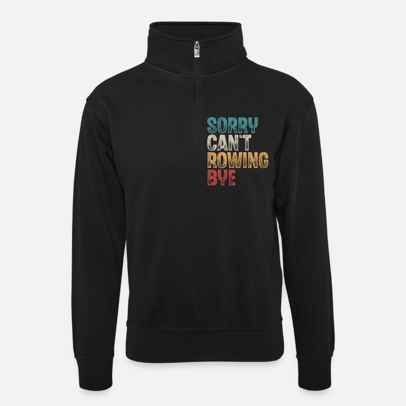 Rudern Ruderer Ruderboot - Unisex Pullover mit Zip-Kragen - Schwarz