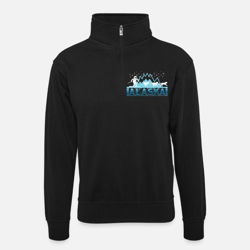 Alaska - Unisex sweater with zip collar - black