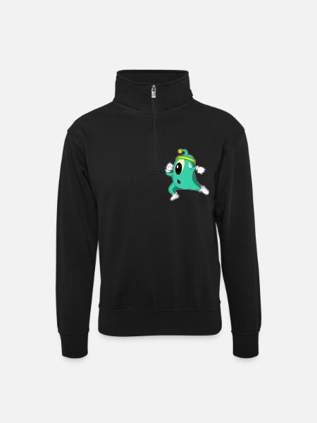 Alien Jogger Jogging Sport - Unisex sweater with zip collar - black