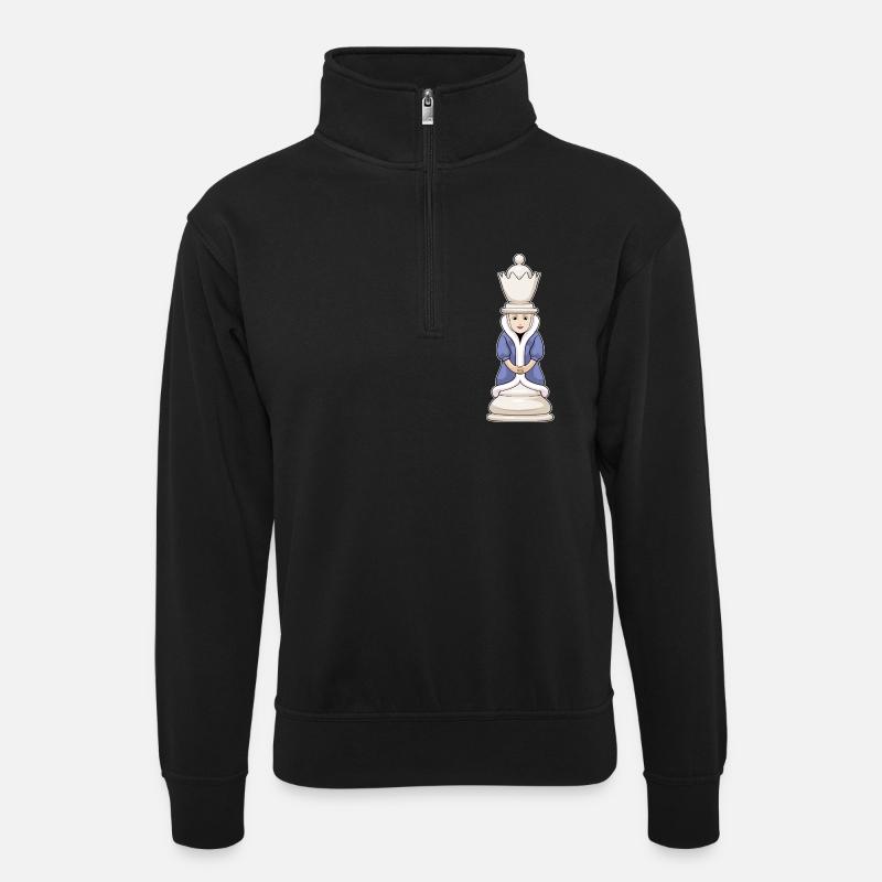Pièce d’échecs Queen Chess - Sweat col montant zippé unisexe - noir