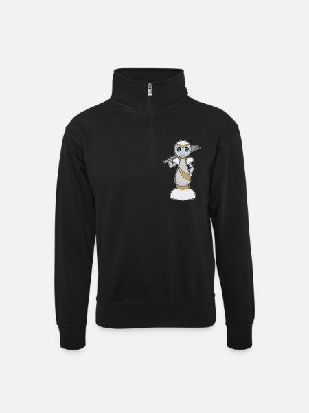 Chess piece pawn chess - Unisex sweater with zip collar - black